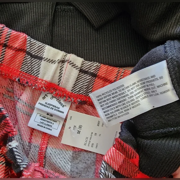 NWT Girls Christmas 2pc Holly Vibes Long Sleeve Sweatshirt Boxer Pajama Set, S 8 - Picture 4 of 8